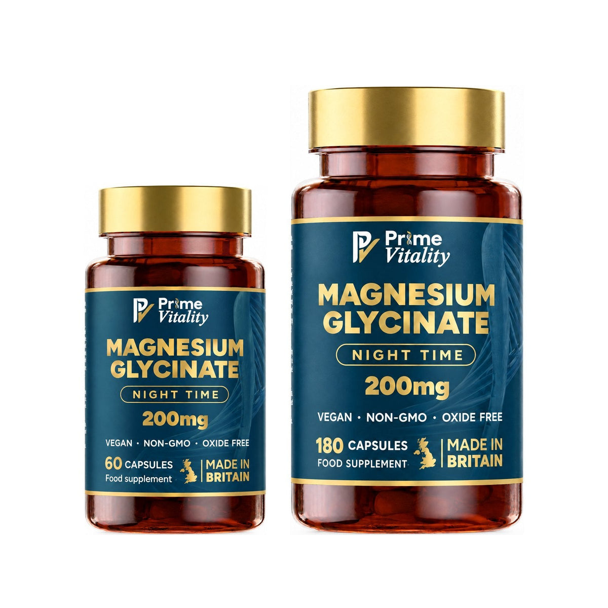 Magnesium Glycinate Night Time, 60 and 180 capsules