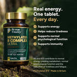 Supports energy, helps reduce tiredness, supports normal psychological function and supports immunity