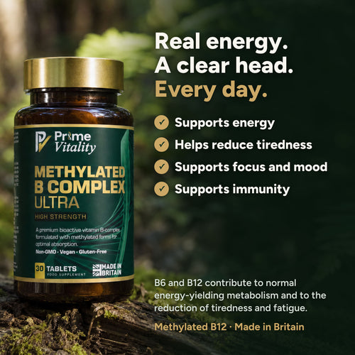 Methylated B Complex Ultra supports energy, helps reduce tiredness, supports focus, mood and immunity