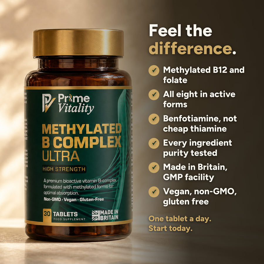 One small tablet a day: methylated B12 and folate, all eight B vitamins in active forms