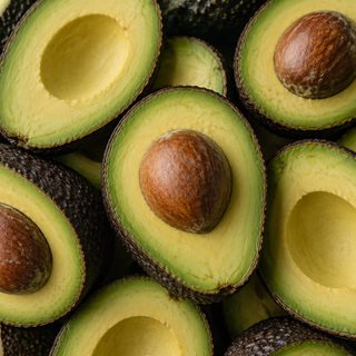 Halved avocados